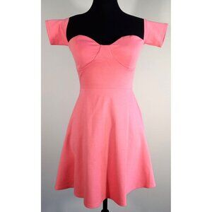 LuLu's Pink Coral Off the Shoulder Sexy Party Dress Size Small
